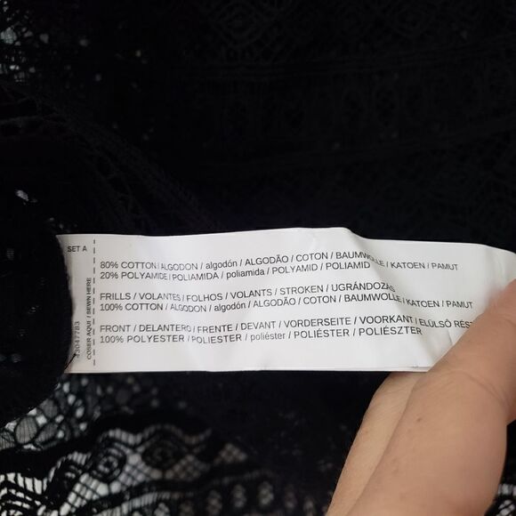 Mango Suit Black Lace Overlay Top S MNG - Picture 4 of 5